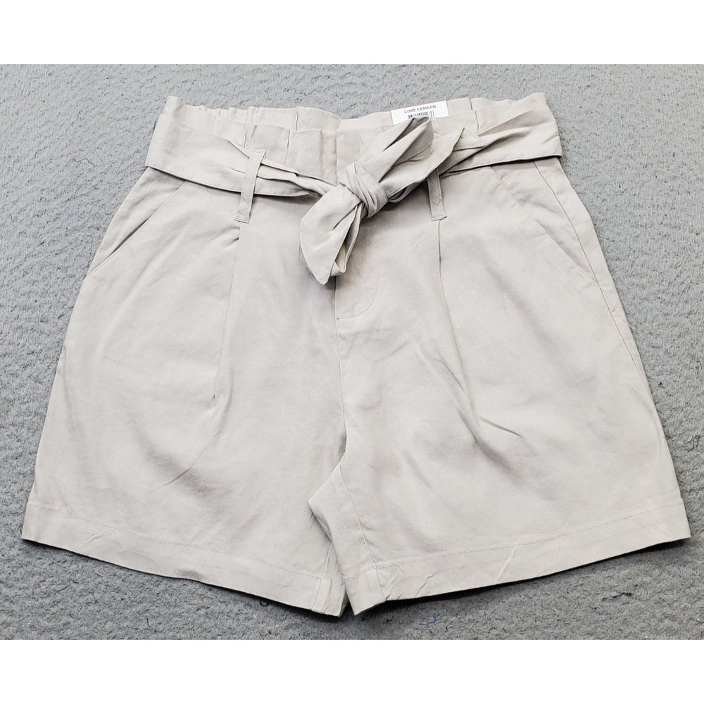 INC International Concepts Paperbag Shorts Womens XS Tan Regular Fit Mid Rise